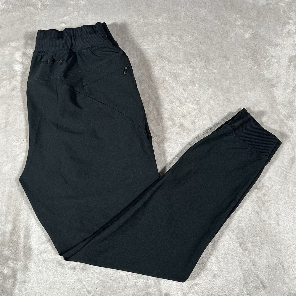 Birddogs Jogger Pants Mens L Black Lined Drawstring Performance Golf Stretch